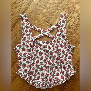 Corsett style cross back tank